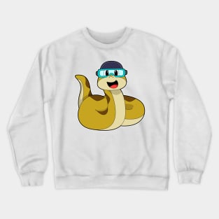 Snake with Swimming goggles Crewneck Sweatshirt